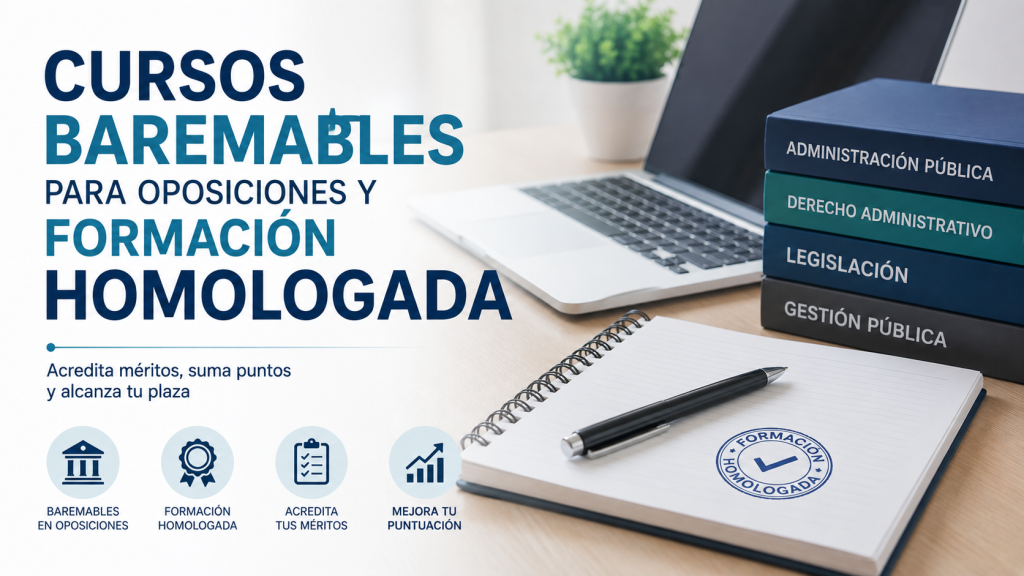 Cursos baremables para oposiciones y formación homologada