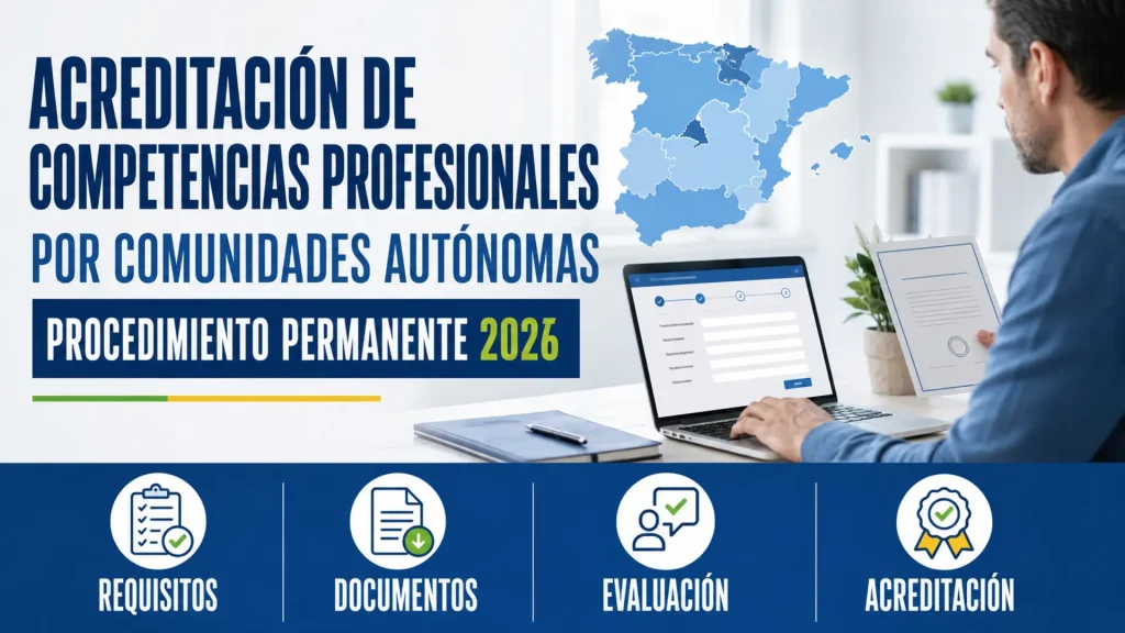 Acreditación de competencias profesionales por comunidades autónomas en 2026