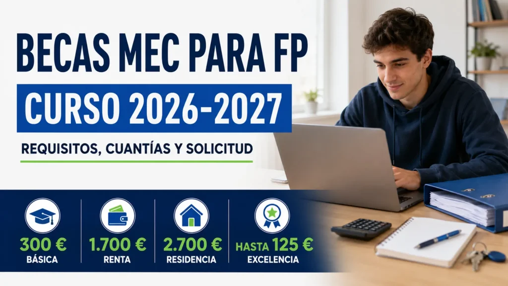 Becas MEC para FP 2026-2027: requisitos y cuantías