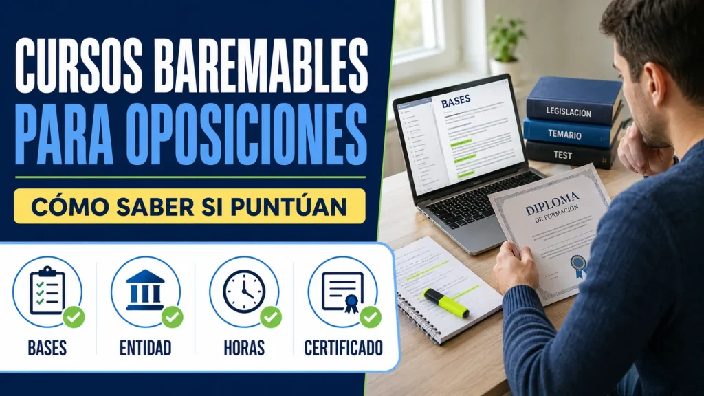 Cursos baremables para oposiciones: cómo saber si puntúan